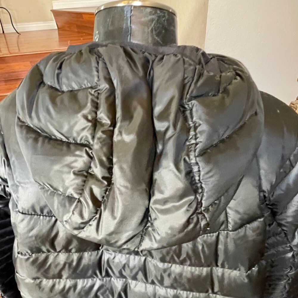 Eddie Bauer Down Fill Long Black Women's Puffer Jacket Hooded Full Zip Size 3X - Picture 7 of 11